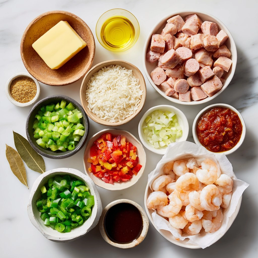 Chicken, Shrimp, and Sausage Jambalaya