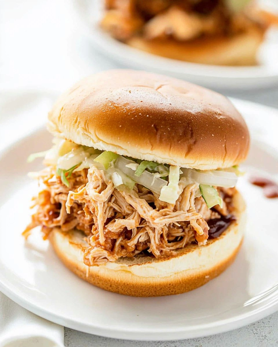 Pulled Chicken Sandwiches with Coleslaw