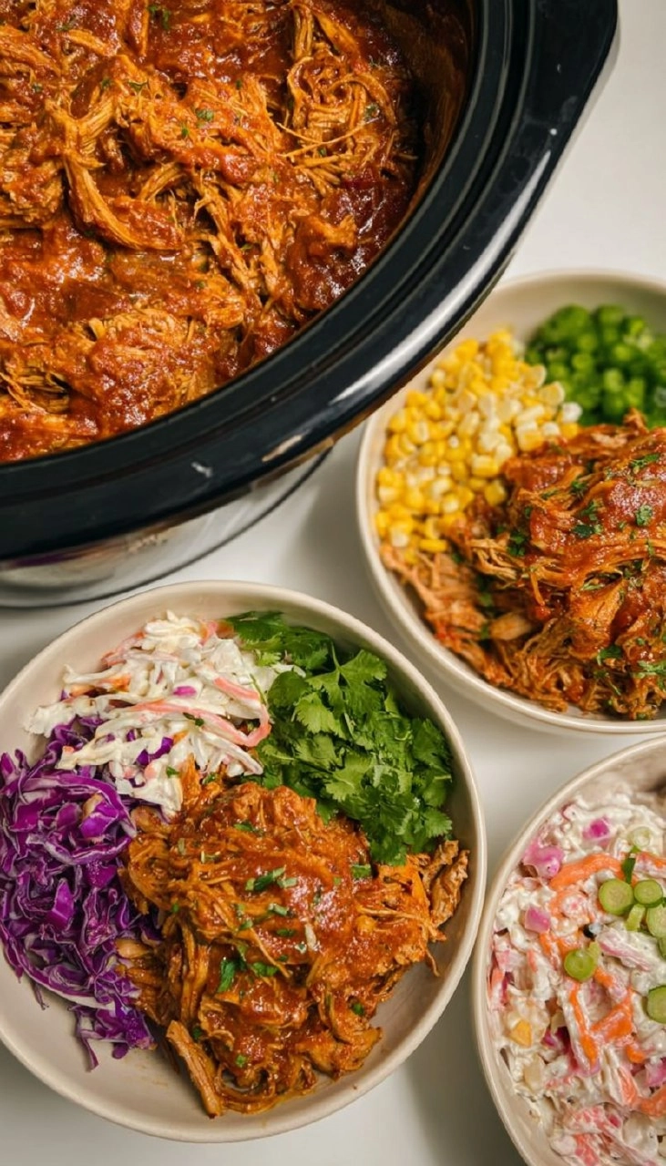 Crockpot BBQ Pulled Pork Bowls