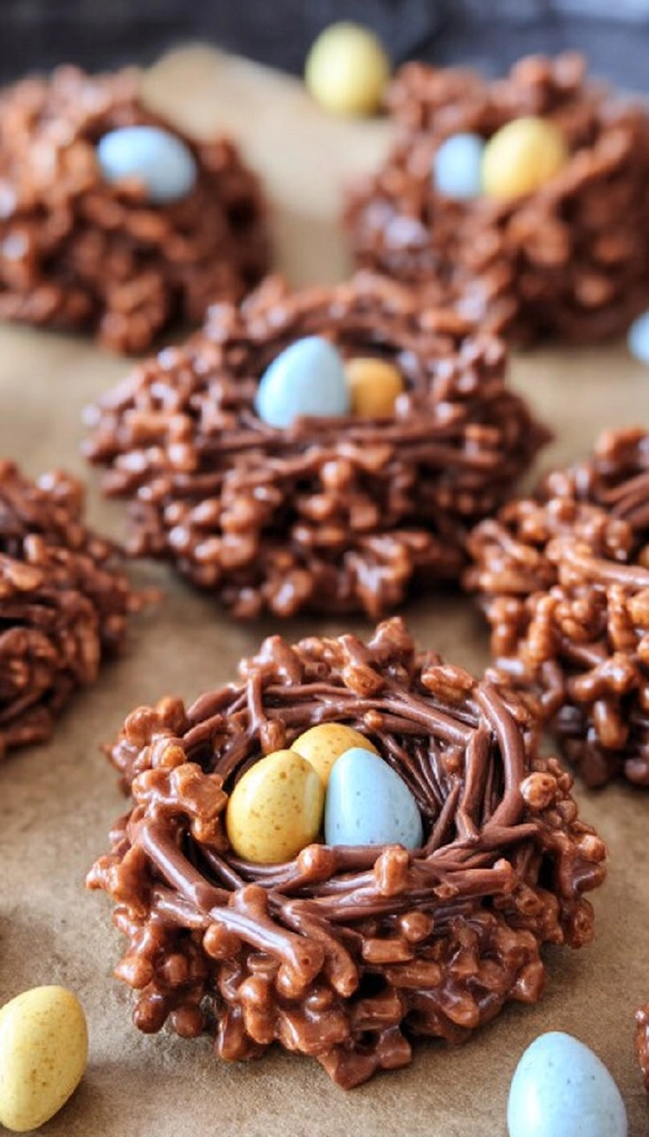 No Bake Chocolate Bird’s Nest Cookies