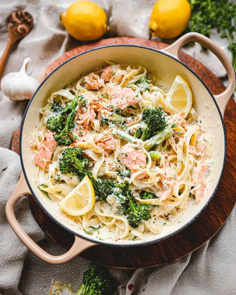 Salmon-Pasta-with-Broccolini-and-Lemon-Alfredo-Recipe