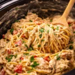 Slow-Cooker-Chicken-Spaghetti-With-Cream-Cheese-Rotel-Recipe