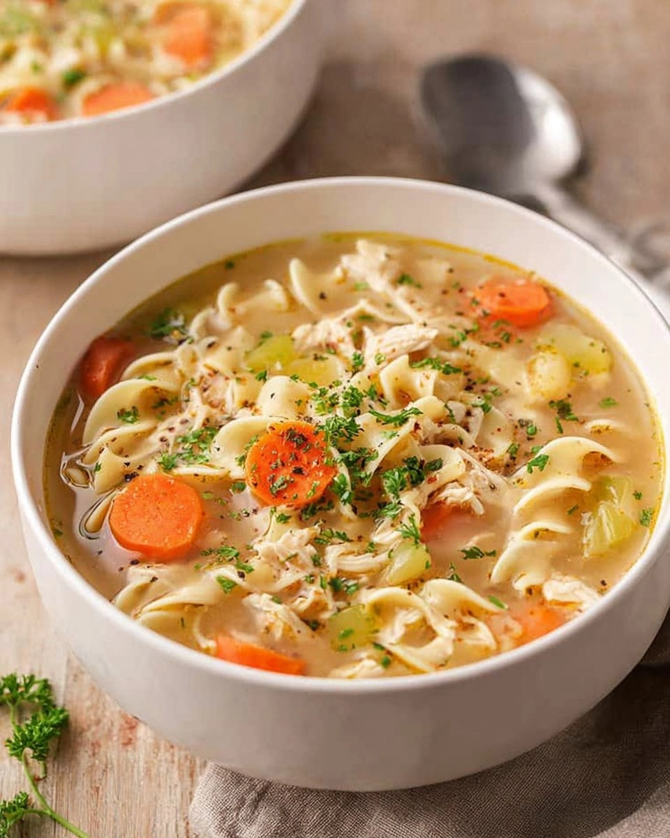 Slow Cooker Ground Chicken Noodle Soup