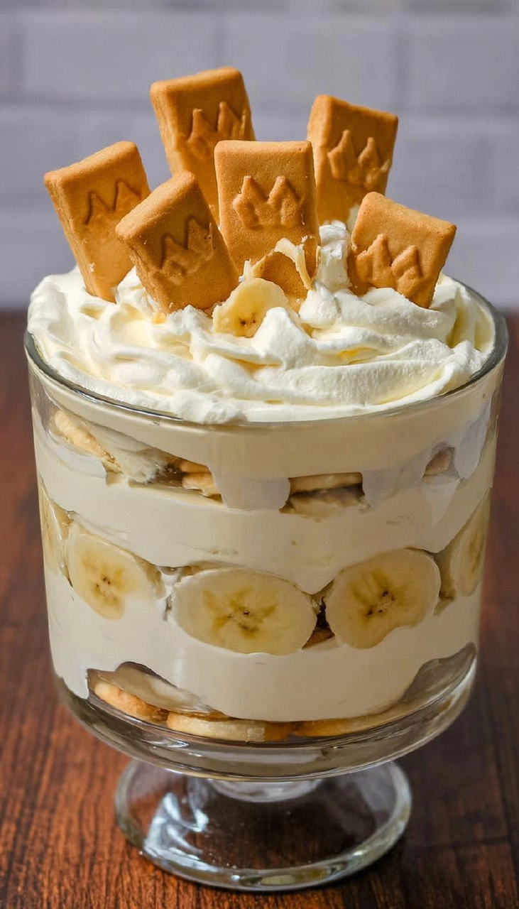 Banana Pudding with Chessmen Cookies