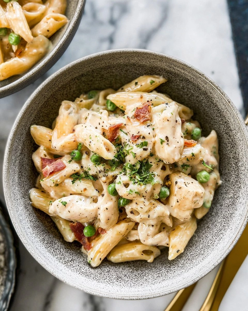 Chicken Pasta With Bacon and Peas 76 Chicken Pasta With Bacon and Peas