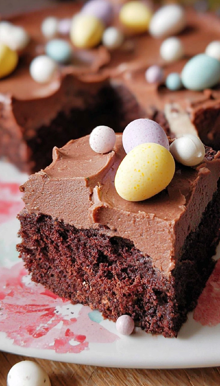 Easter Chocolate Traybake Cake with Chocolate Buttercream 113 Easter Chocolate Traybake Cake with Chocolate Buttercream