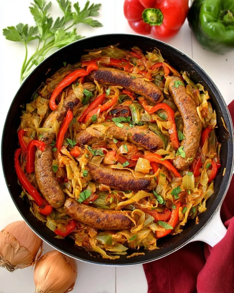 Italian-Sausage-and-Peppers-Cabbage-Skillet-Recipe
