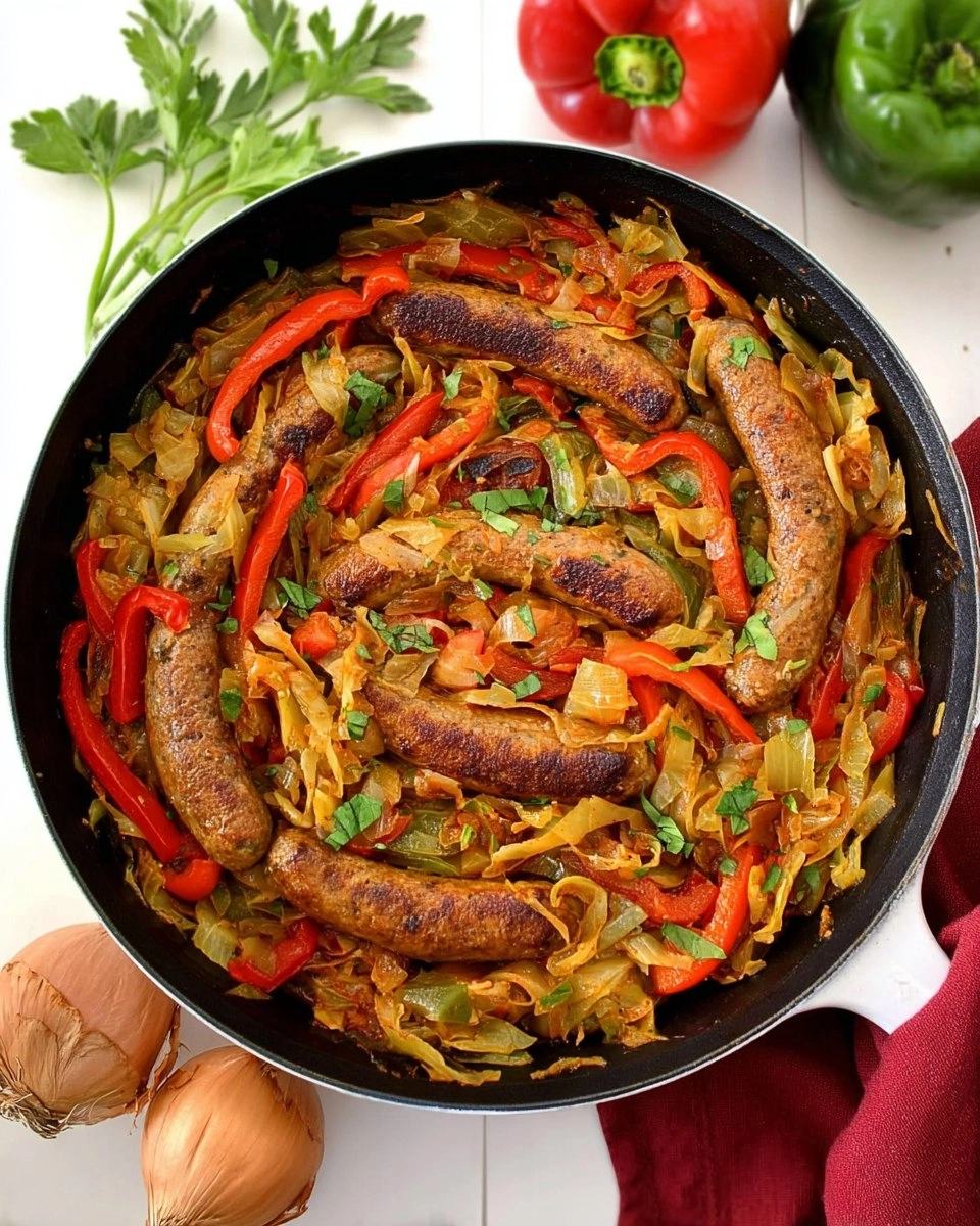 Italian Sausage and Peppers Cabbage Skillet 6 Italian-Sausage-and-Peppers-Cabbage-Skillet-Recipe