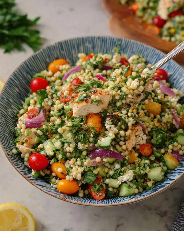 Mediterranean-Pearl-Couscous-Salad-with-Chicken-Recipe