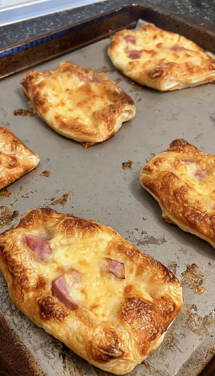 Savory Ham and Cheese Puff Pastry Tarts