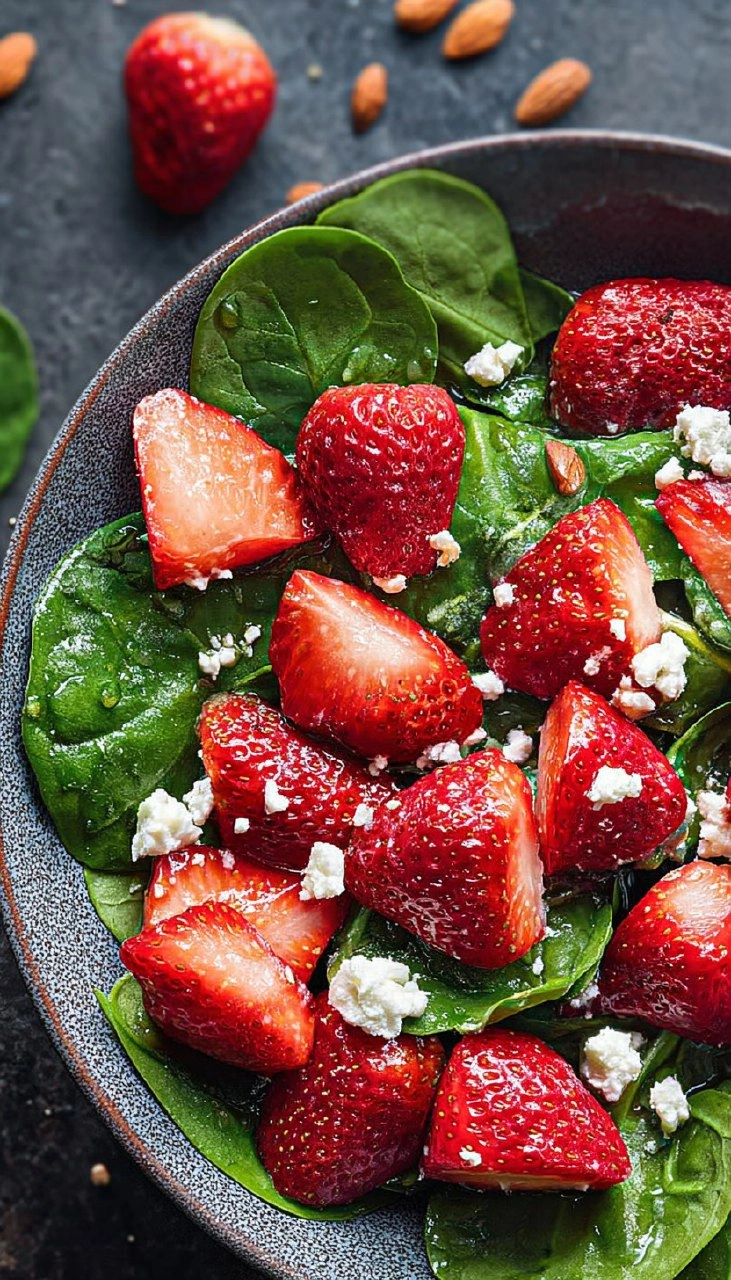 Strawberry Almond Salad with Spinach and Feta 73 Strawberry Almond Salad with Spinach and Feta
