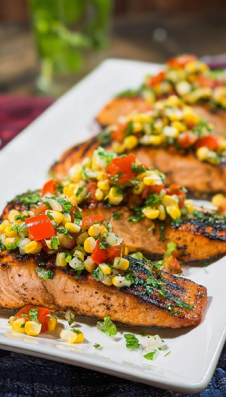 Grilled Salmon with Corn Salsa