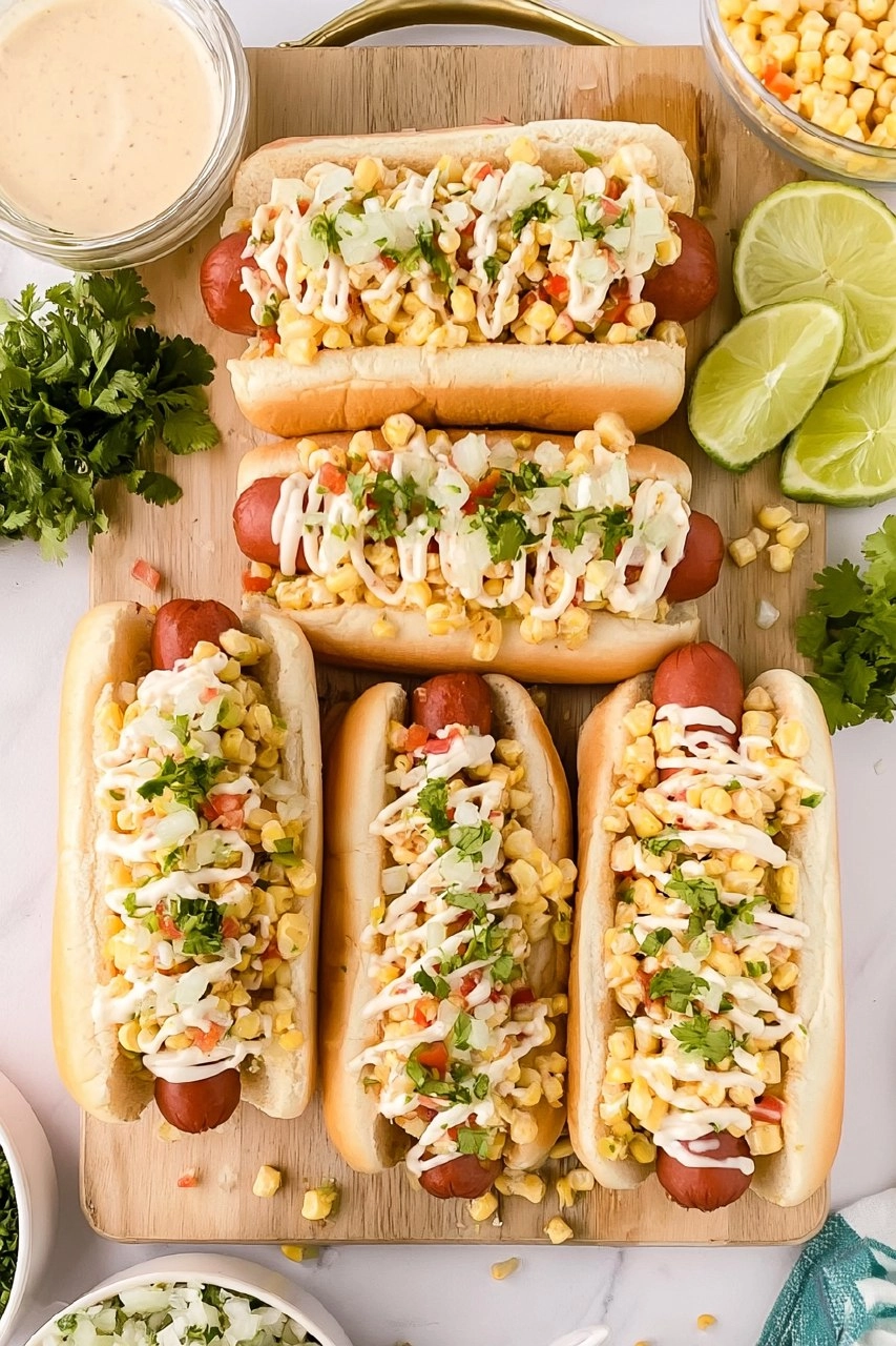 Mexican Street Corn Hot Dogs